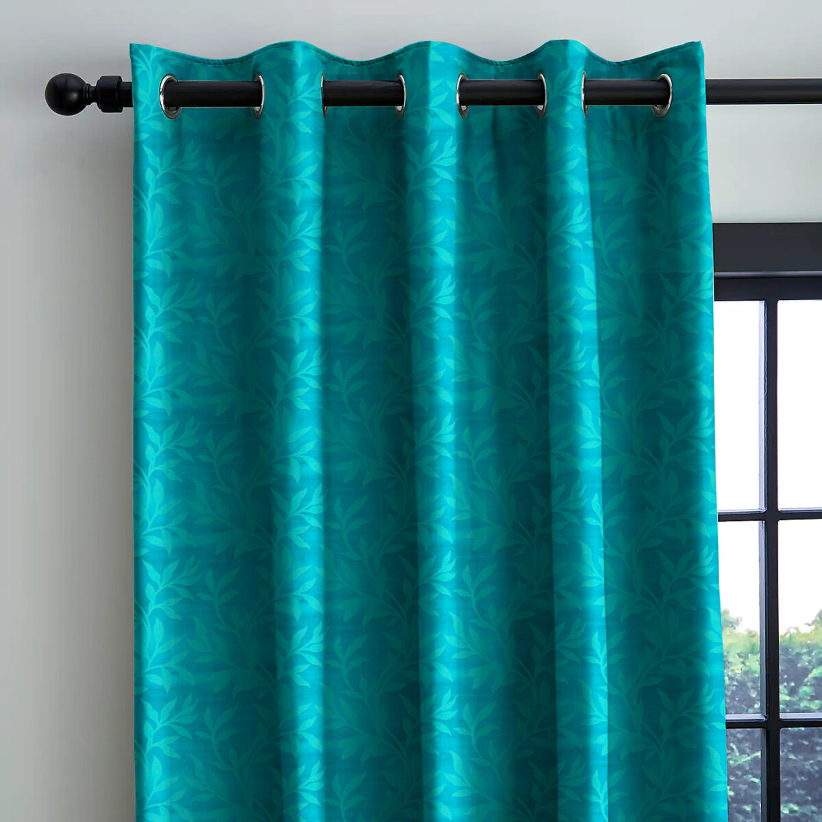 Modern Aqua Blue Eyelet Curtains - Chennai Blinds